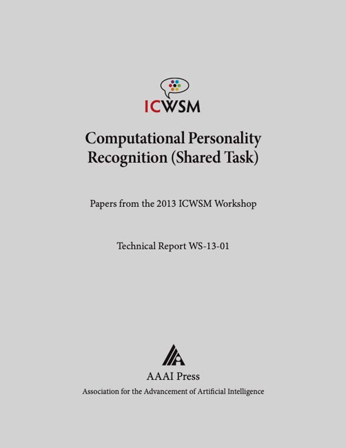 					View Vol. 7 No. 2 (2013): ICWSM Workshop Technical Report WS-13-01 (Computational Personality Recognition — Shared Task)
				